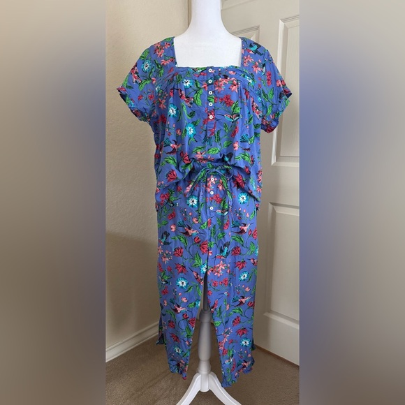 Printfresh Hummingbird Haven Pajama set in Crocus Size Large - Picture 2 of 11